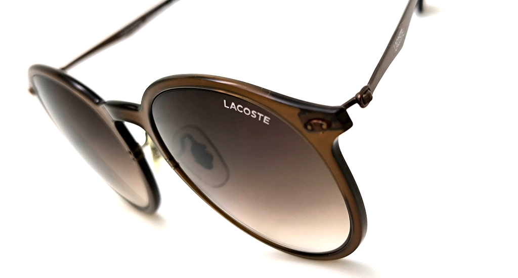 عینک آفتابی گرد های‌کپی لاگوست (LACOSTE) با فریم قهوه‌ای سایه‌روشن | کد LA728S