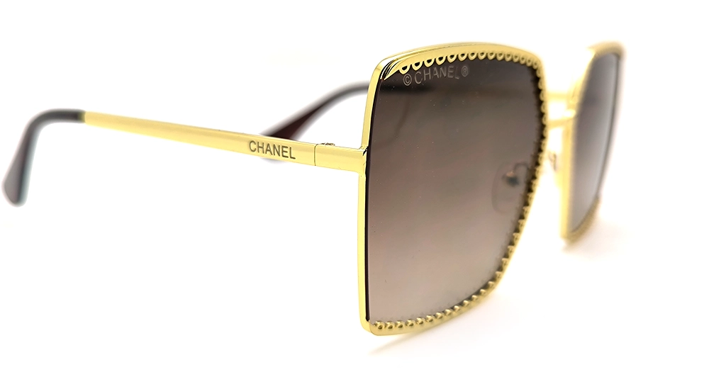 عینک آفتابی مربعی زنانه برند شنل (CHANEL) با عدسی هایلایت قهوه ای| کد 8113
