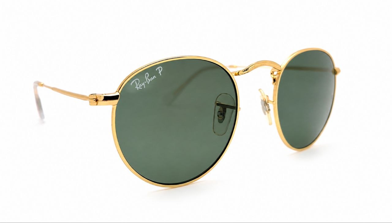 عینک آفتابی گرد مسترکوالیتی ری‌بن RayBan با عدسی سبزکلاسیک پلاریزه | کد RB3447