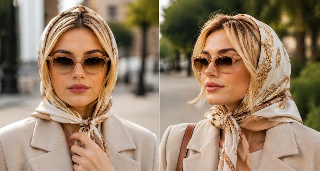 عینک آفتابی زنانه الهام گرفته از دیور (Dior) فریم گلبهی شفاف اکلیلی با عدسی هایلایت قهوه ای | کد 7901 AE8/A8