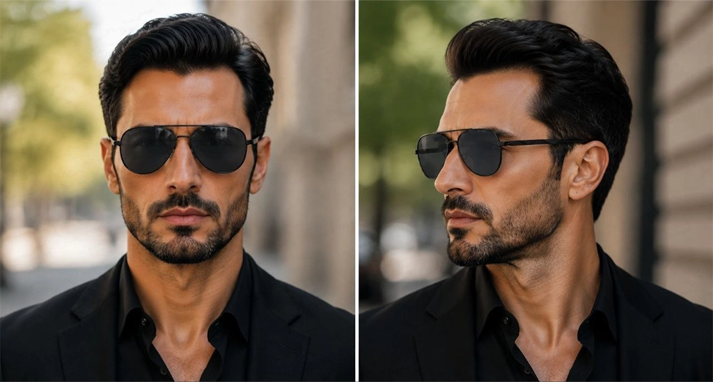 عینک آفتابی مردانه خلبانی CITYVISION فریم فلزی نوکمدادی با دسته آلومینیومی و عدسی خاکستری پلاریزه | 208045_C1