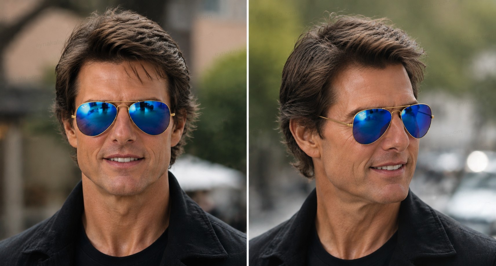 عینک آفتابی خلبانی مسترکوالیتی ری‌بن RayBan با عدسی آبی آینه ای | کد RB3025 001/33