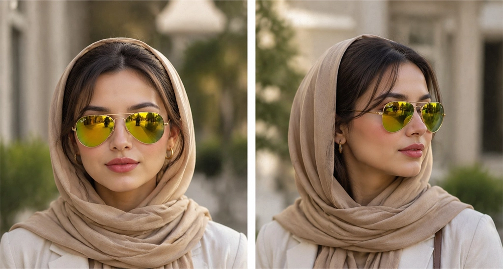 عینک آفتابی ری‌بن Ray-Ban RB3025 خلبانی مسترکوالیتی عدسی طلایی آینه‌ای فریم طلایی | کد RB3025 001/14