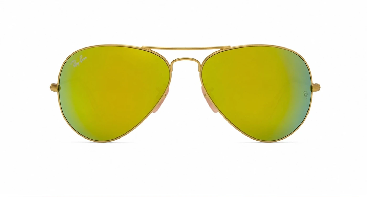 عینک آفتابی ری‌بن Ray-Ban RB3025 خلبانی مسترکوالیتی عدسی طلایی آینه‌ای فریم طلایی | کد RB3025 001/14