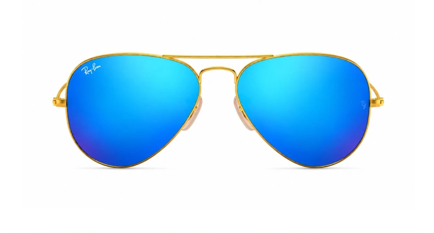 عینک آفتابی خلبانی مسترکوالیتی ری‌بن RayBan با عدسی آبی آینه ای | کد RB3025 001/33
