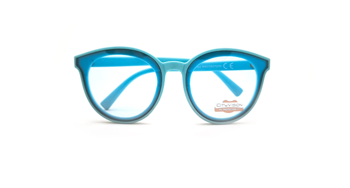 عینک آفتابی بچه‌گانه گرد کائوچویی آبی سیتی ویژن (CITYVISION) عدسی تخت | کد 072248