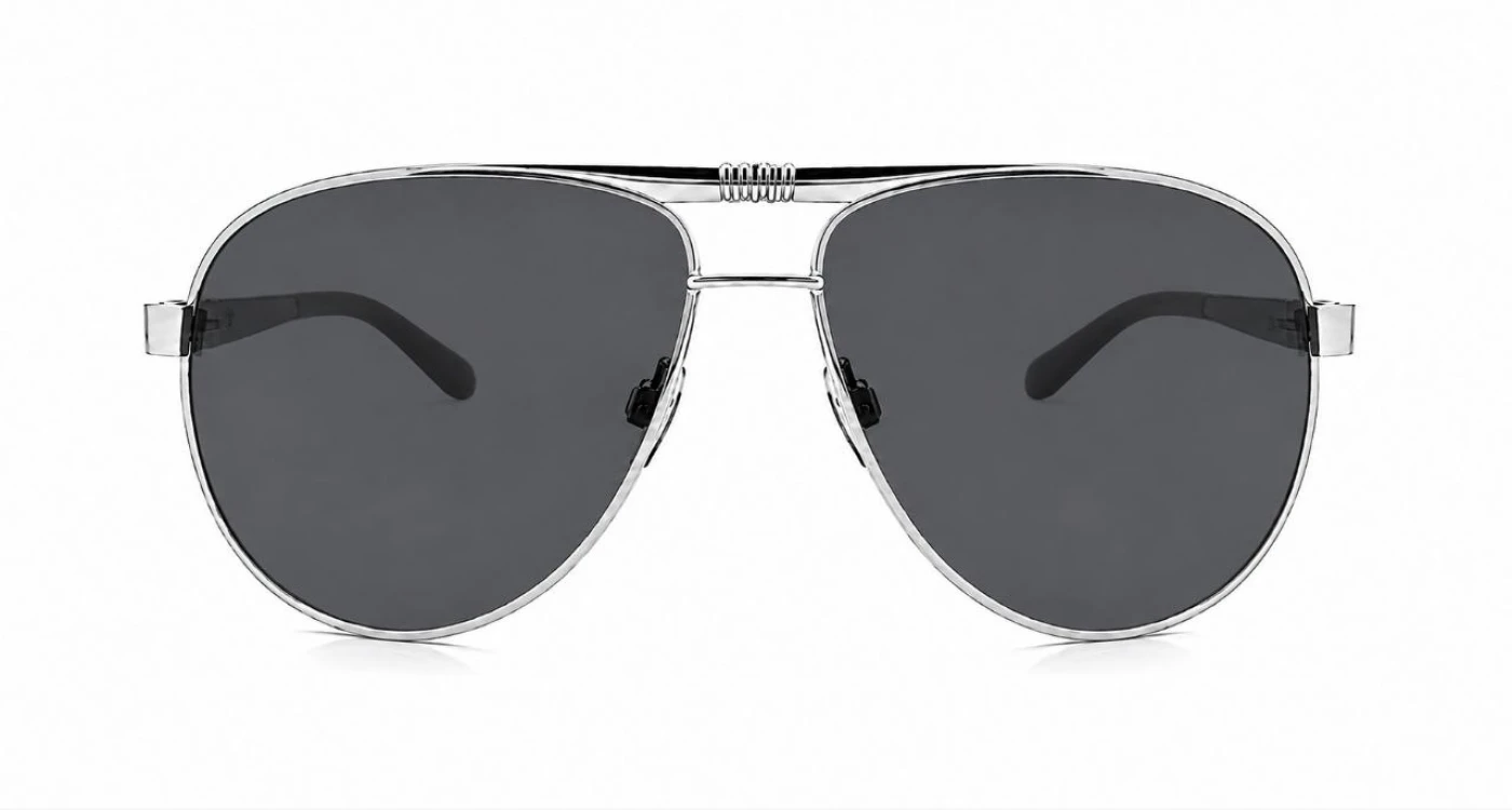 عینک آفتابی خلبانی مردانه سیتی ویژن CITYVISION پلاریزه UV400 فریم سیلور دورنگ | مدل 208042_C2