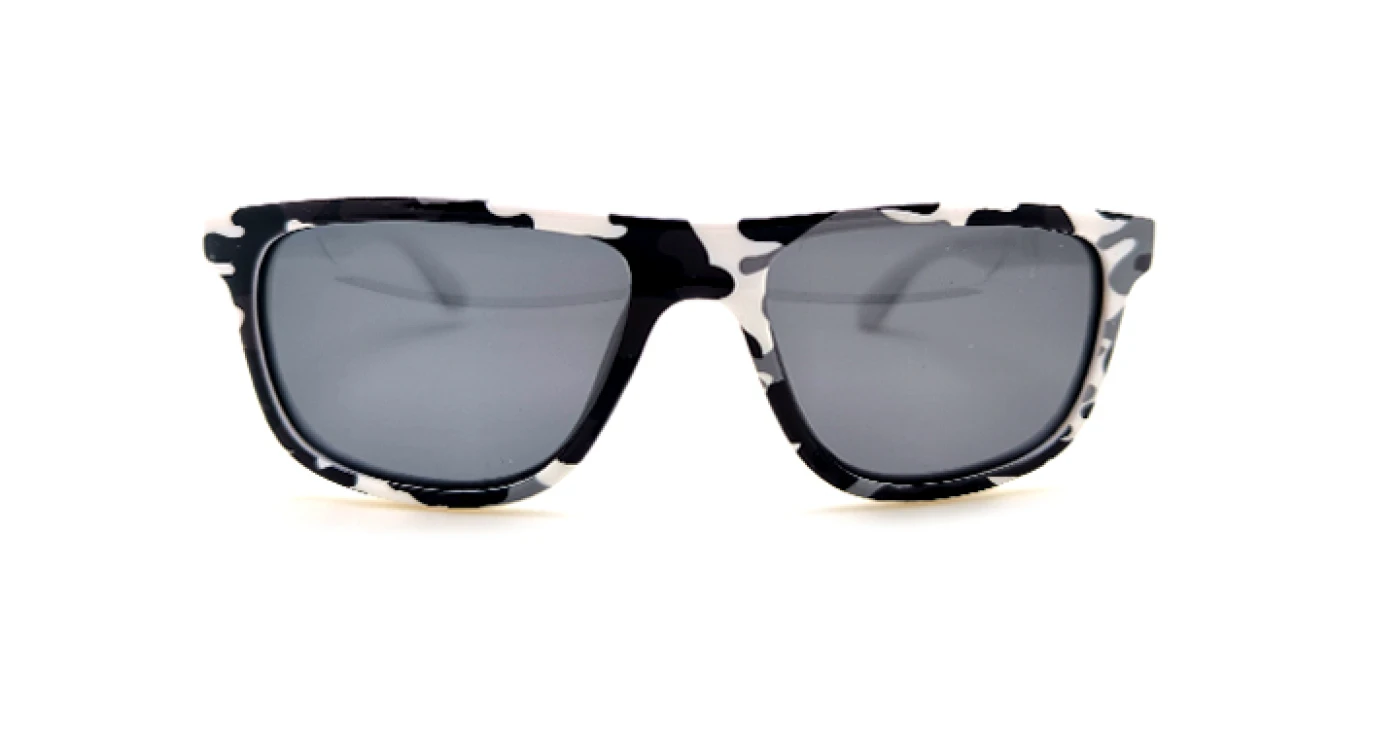 عینک آفتابی مستطیلی بچه گانه سیتی ویژن (CITYVISION) کائوچویی چریکی سفید | کد 203008_C3