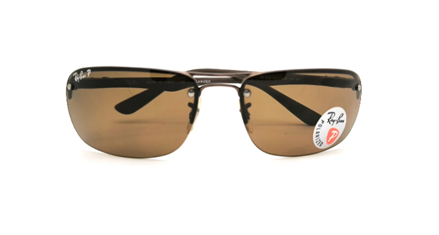 عینک آفتابی بدون فریم مسترکوالیتی ری‌بن RayBan با عدسی پلاریزه و دسته های فیبرکربن | کد RB8310 014/73