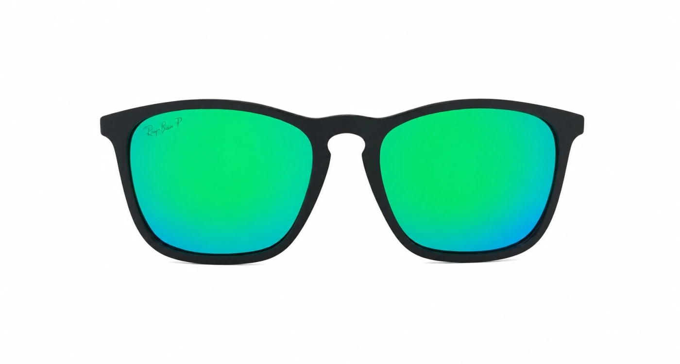 عینک آفتابی ریبن مسترکوالیتی مدل Chris فریم مشکی عدسی سبز فلش لنز | کد RB4187 601/8G