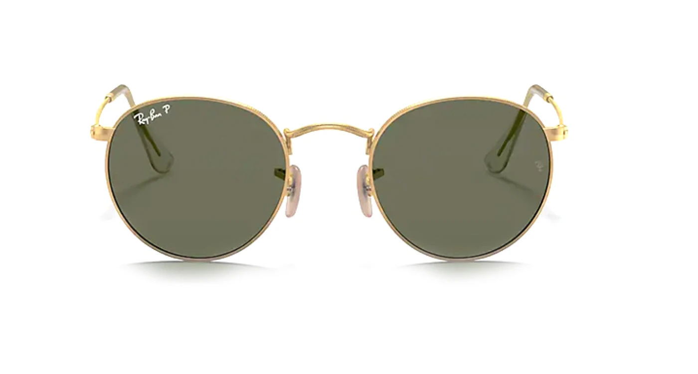 عینک آفتابی گرد مسترکوالیتی ری‌بن تاشو RayBan با عدسی شیشه سبز پلاریزه | کد RB3532 001/58