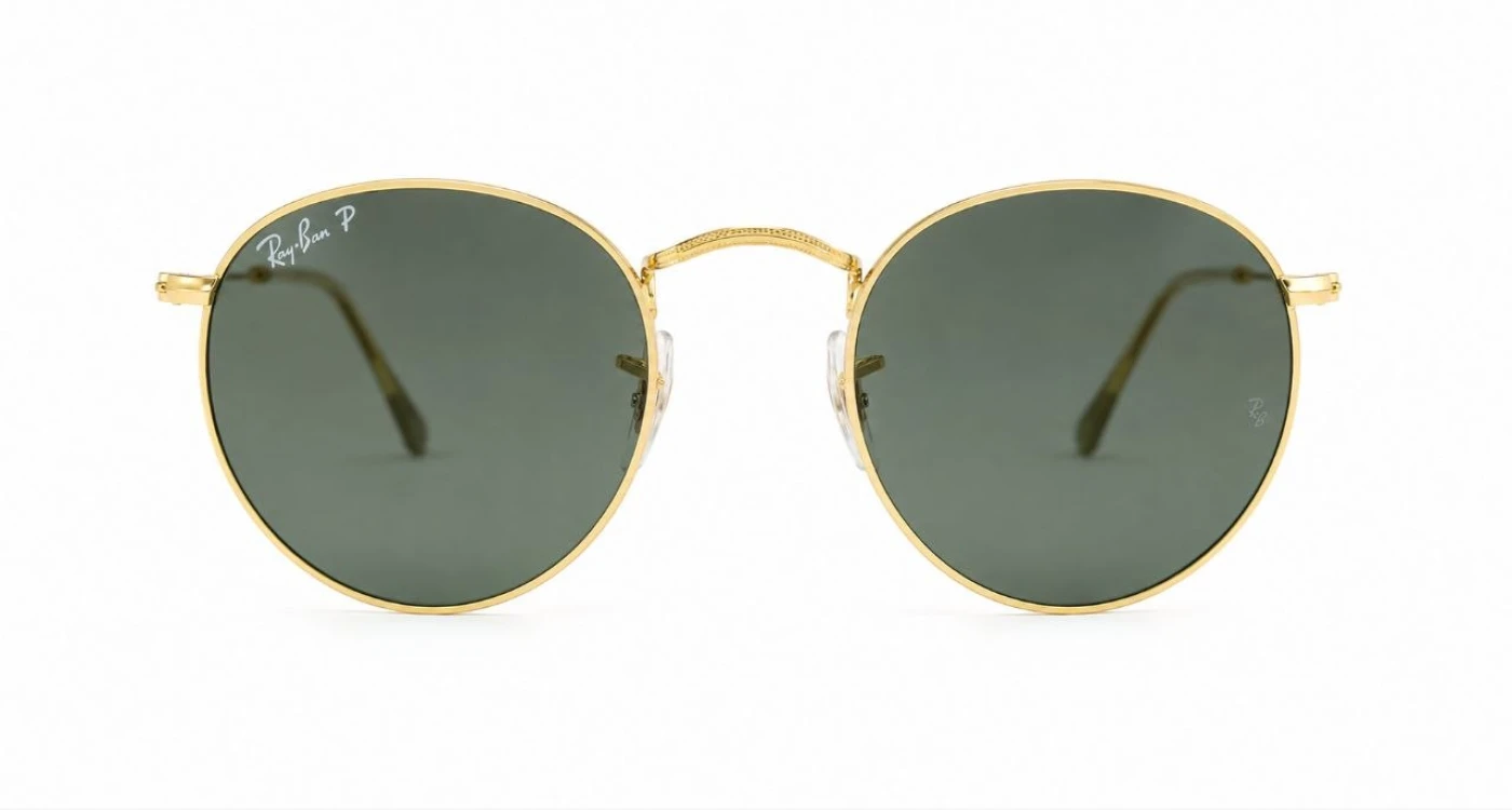 عینک آفتابی گرد مسترکوالیتی ری‌بن RayBan با عدسی سبزکلاسیک پلاریزه | کد RB3447
