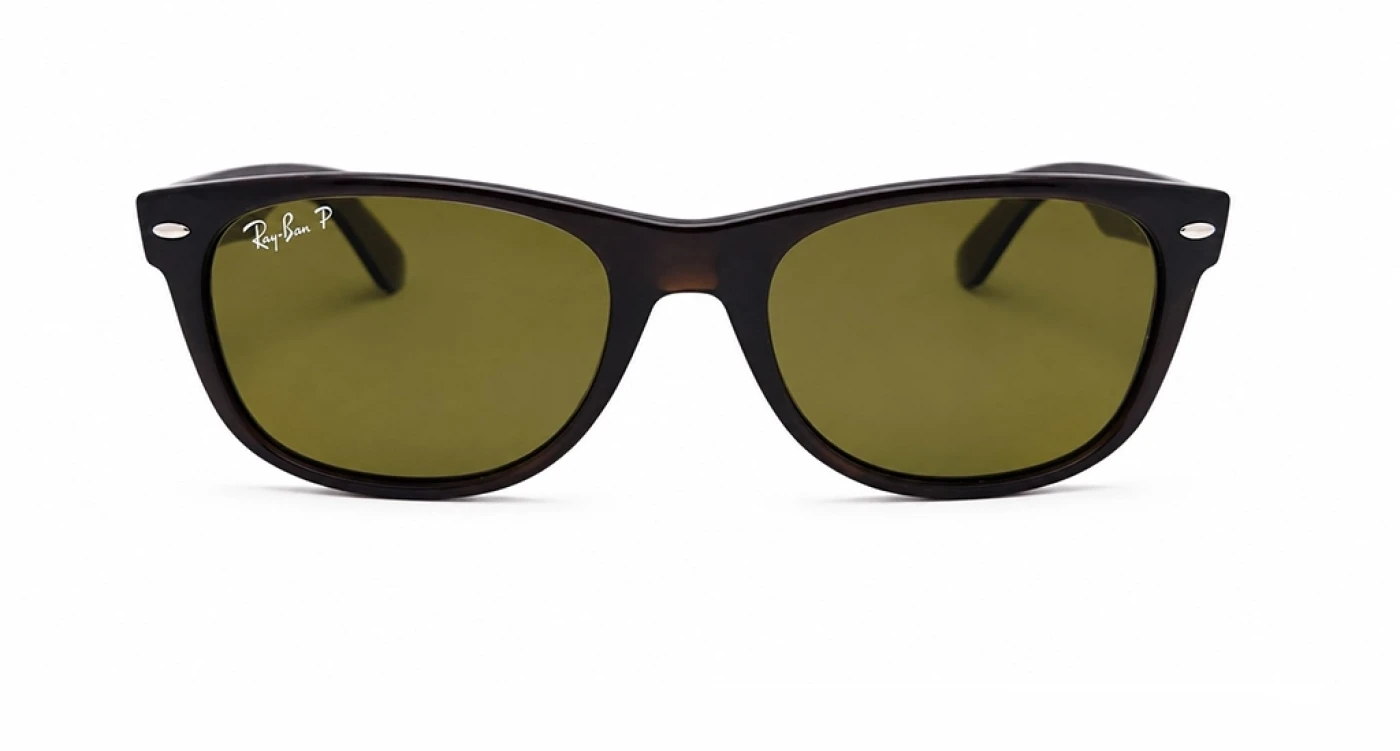 عینک آفتابی یونیسکس نیو ویفرر مسترکوالیتی ریبن Ray-Ban فریم قهوه ای، عدسی قهوه ای پلاریزه | RB2132 902