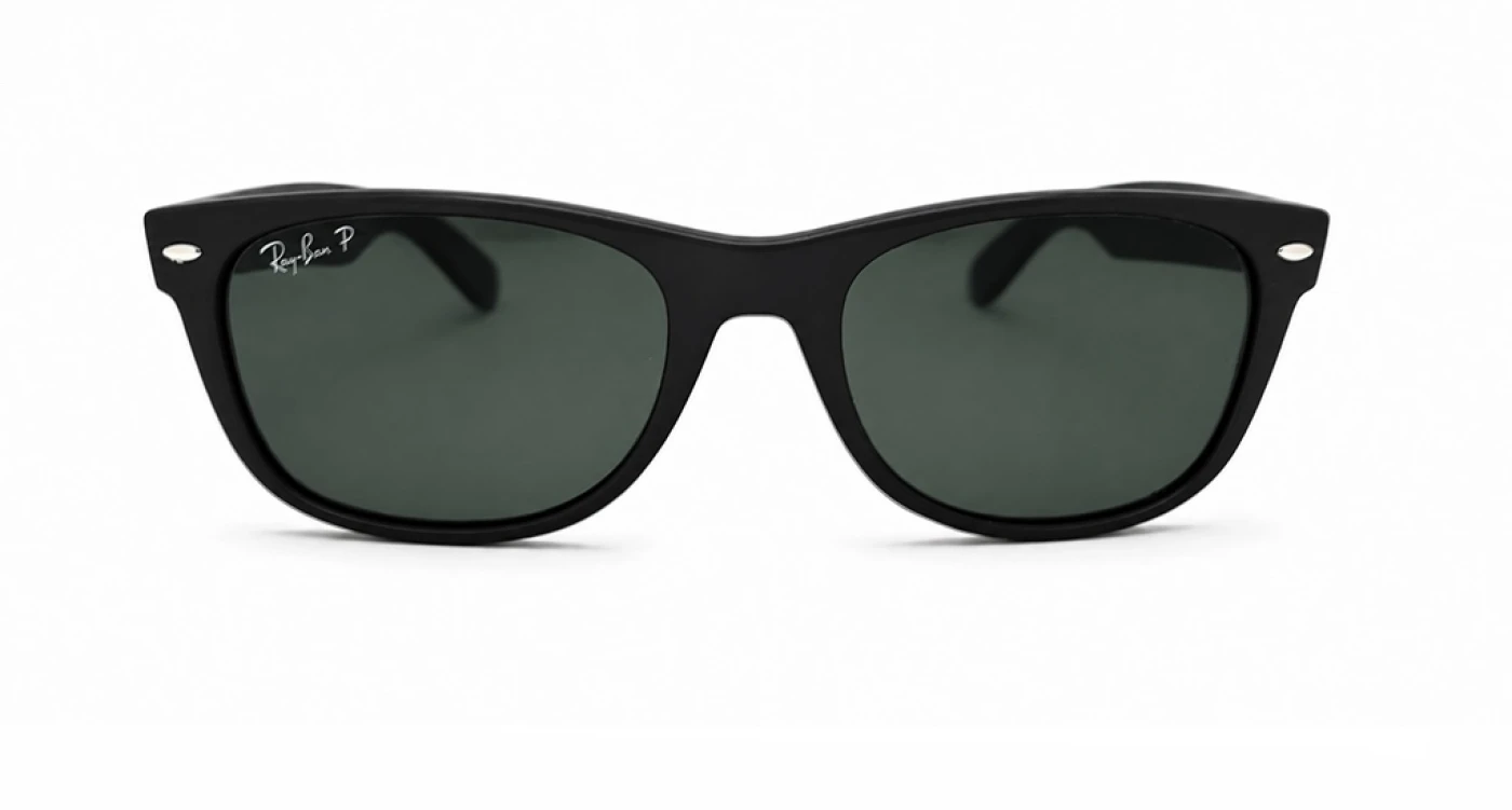 عینک آفتابی یونیسکس نیو ویفرر مسترکوالیتی ریبن Ray-Ban فریم مشکی مات عدسی سبزکلاسیک پلاریزه | RB2132 901